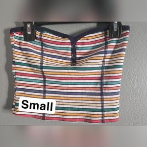 Me to We Multicolor Striped Tube Top Small